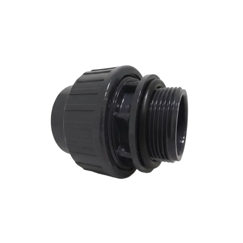 Unionskoppling PVC-U 50 mm x 1 1/2" limsockel x utvändig gänga - Poolbygget