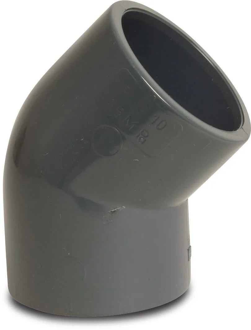 Böj 45° PVC-U 50 mm limsockel - Poolbygget
