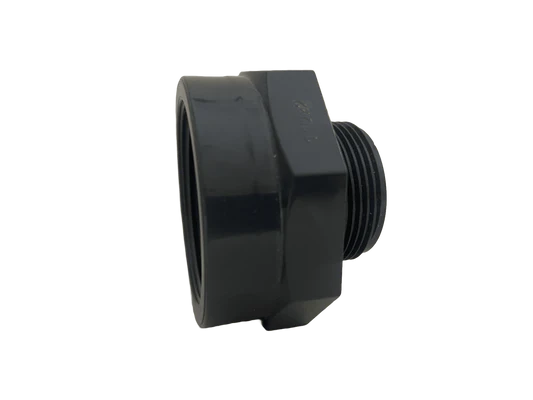 Nippelmuff PVC-U 1 1/2" x 2" utvändig gänga x invändig gänga - Poolbygget