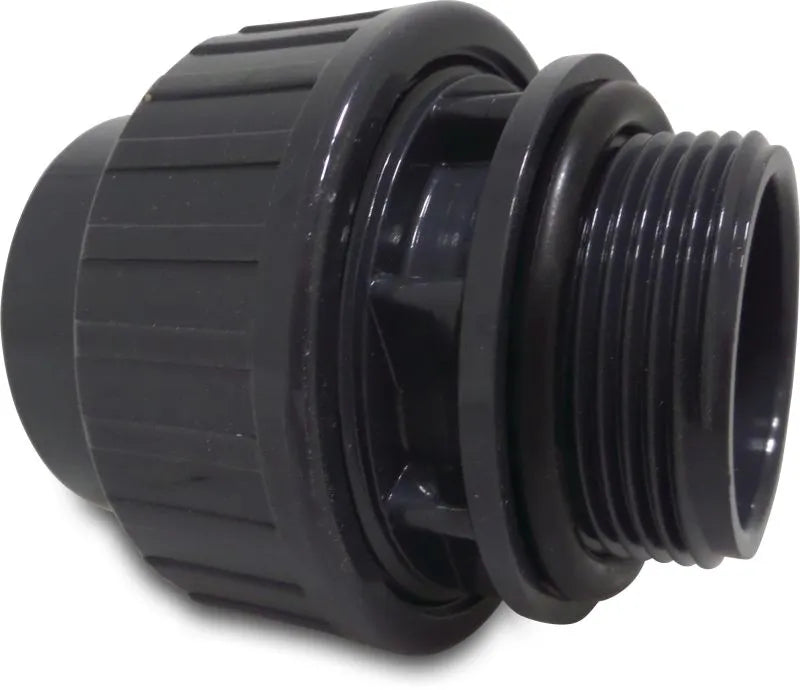 Unionskoppling PVC-U 50 mm x 1 1/2" limsockel x utvändig gänga - Poolbygget