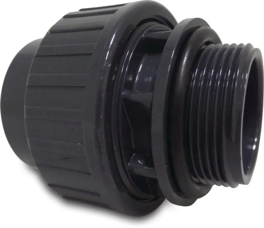 Unionskoppling PVC-U 50 mm x 1 1/2" limsockel x utvändig gänga - Poolbygget