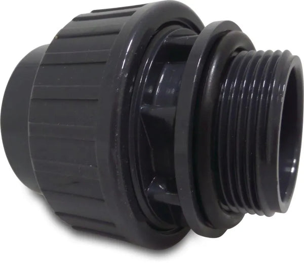 Unionskoppling PVC-U 50 mm x 1 1/2" limsockel x utvändig gänga - Poolbygget