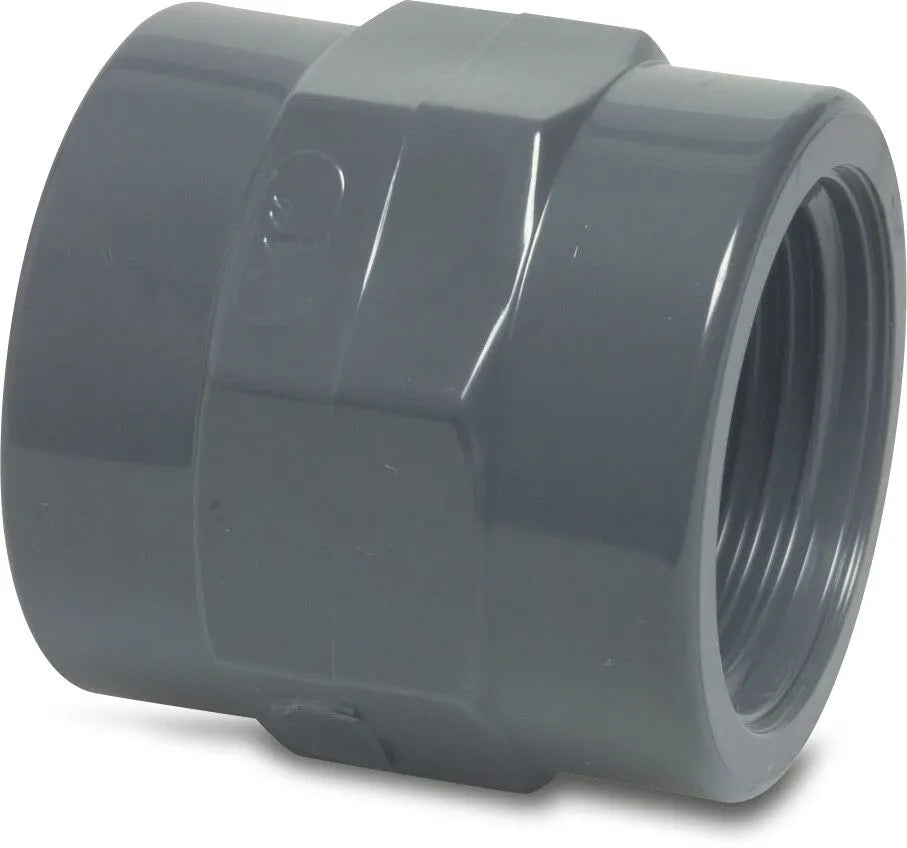 Muff PVC-U 1 1/2" invändig gänga - Poolbygget