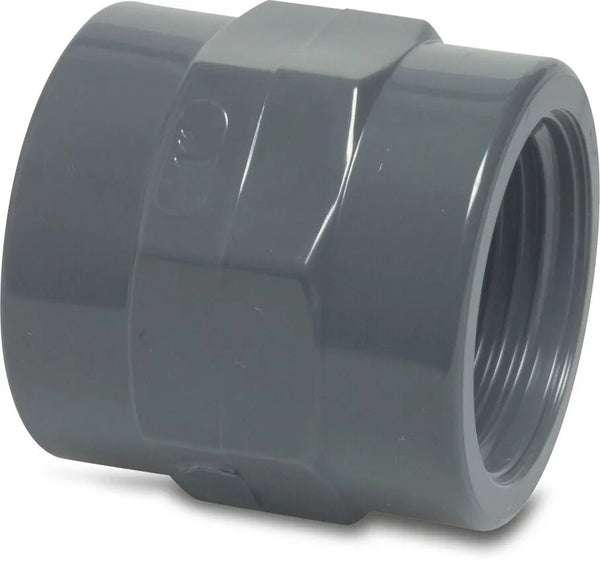 Muff PVC-U 1 1/2" invändig gänga - Poolbygget